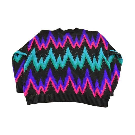 Vintage 1990s Classic Essentials Knit Abstract Pattern Crewneck Sweater Women's XL from propervintagecanada