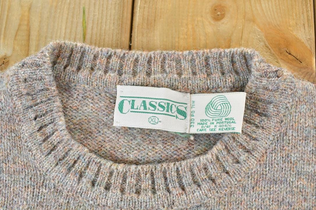 Vintage 1990s Classics 100% Wool Knit Sweater Men's Large from propervintagecanada