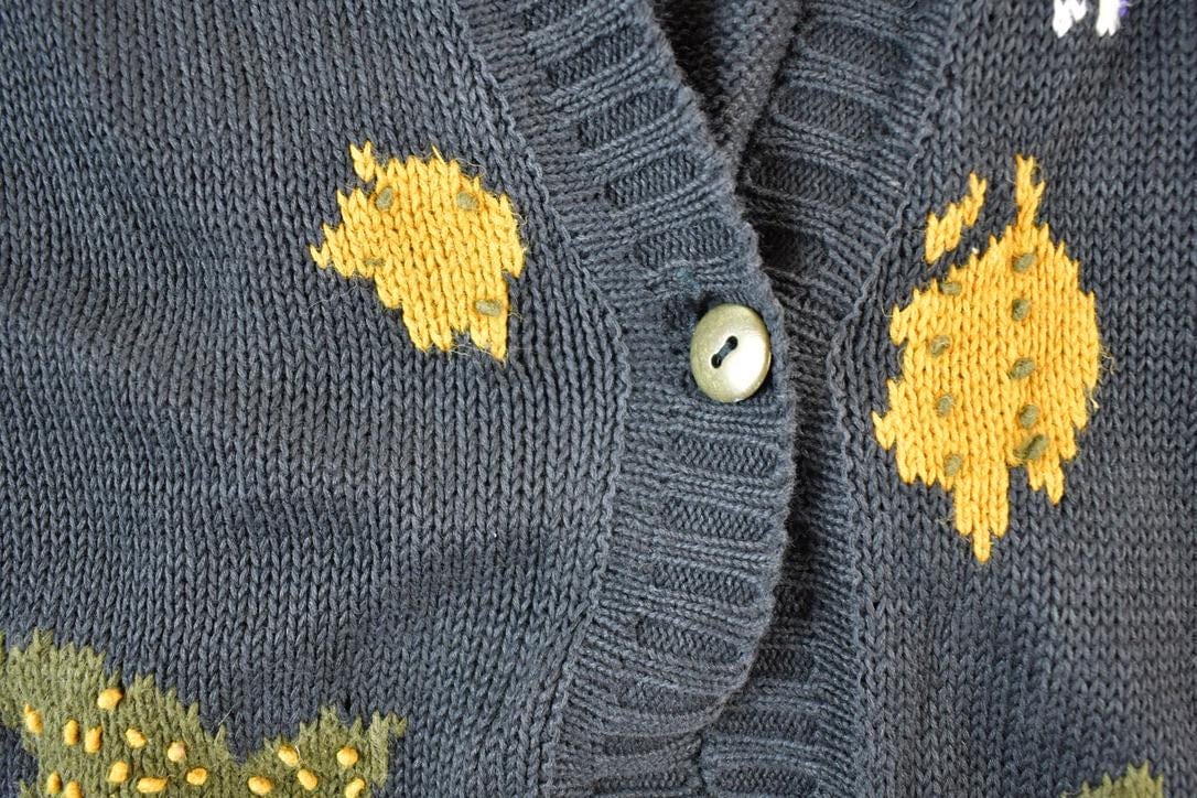 Vintage 1990s Claus Sport Knit Abstract Pattern Cardigan Sweater Mens M from propervintagecanada