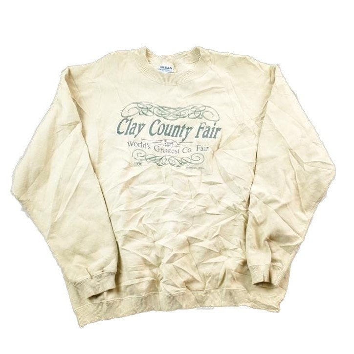 Vintage 1990s Clay County Fair Gildan Heavy Cotton Crewneck Sweatshirt Men's XL from propervintagecanada