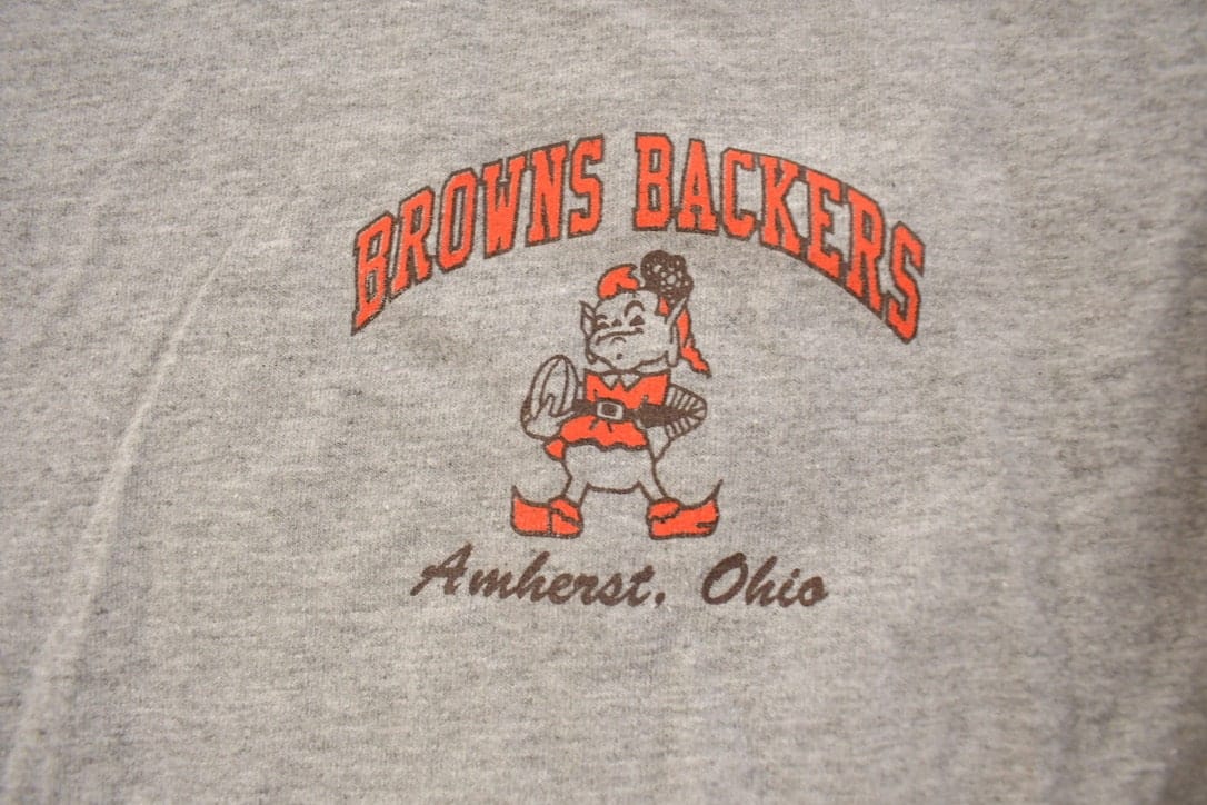 Vintage 1990s Cleveland Browns Backers NFL Long Sleeve Shirt Men's Medium from propervintagecanada