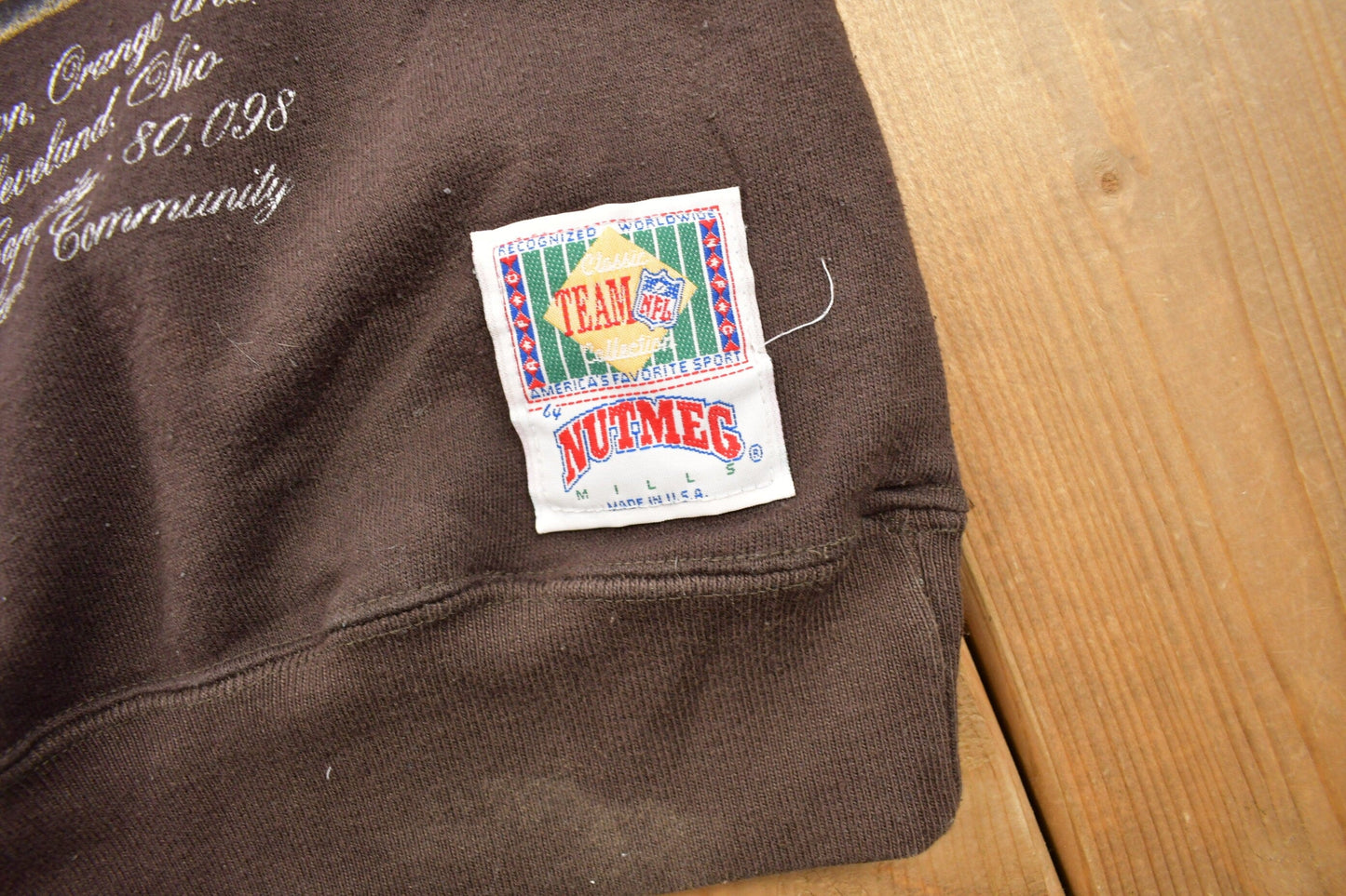 Vintage 1990S Cleveland Browns NFL Nutmeg Locker Room Crewneck Sweatshirt from propervintagecanada