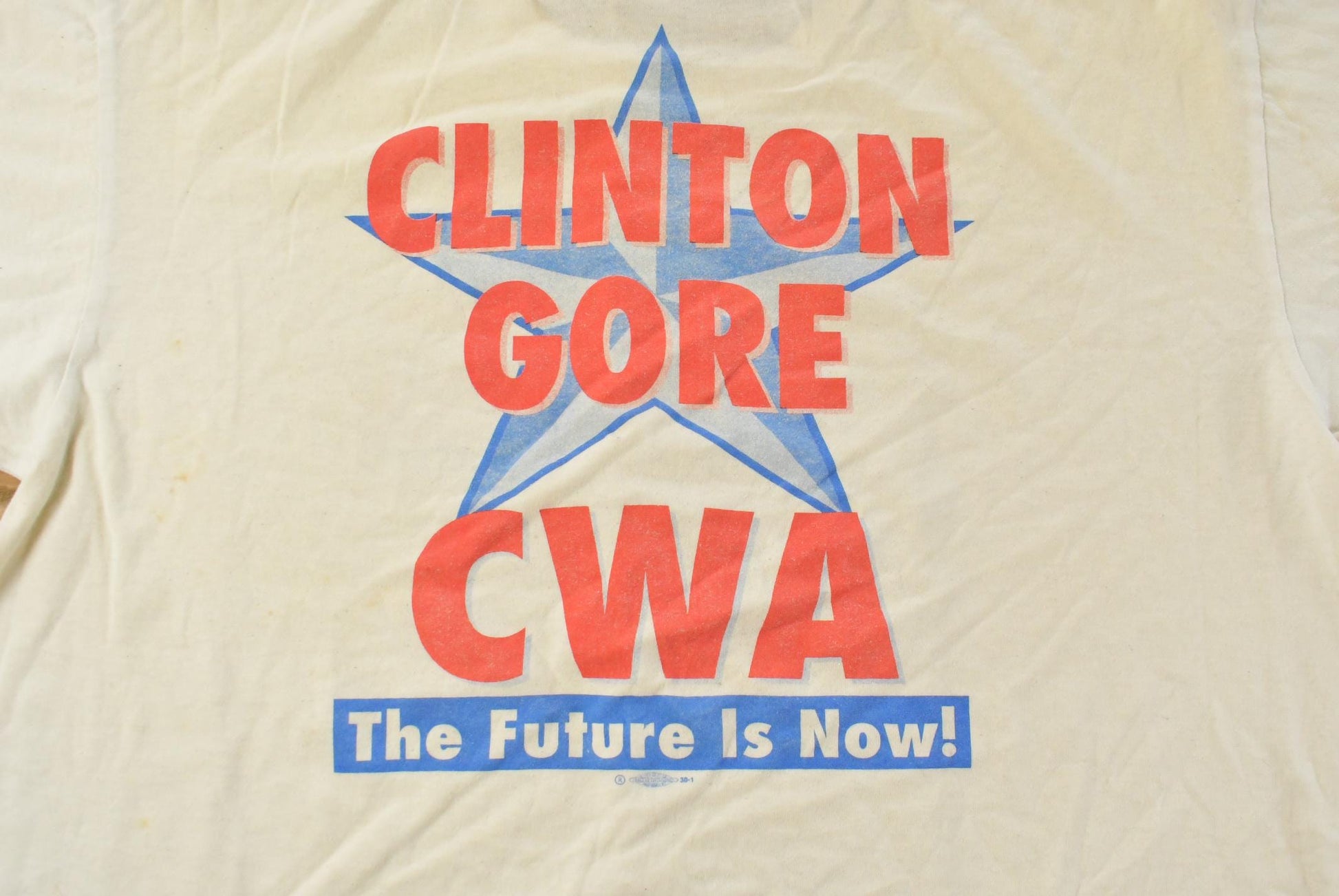 Vintage 1990s Clinton Gore US Presidential Campaign Graphic T Shirt Men's XL / Graphic Tee / Single Stitch / Bill Clinton from propervintagecanada