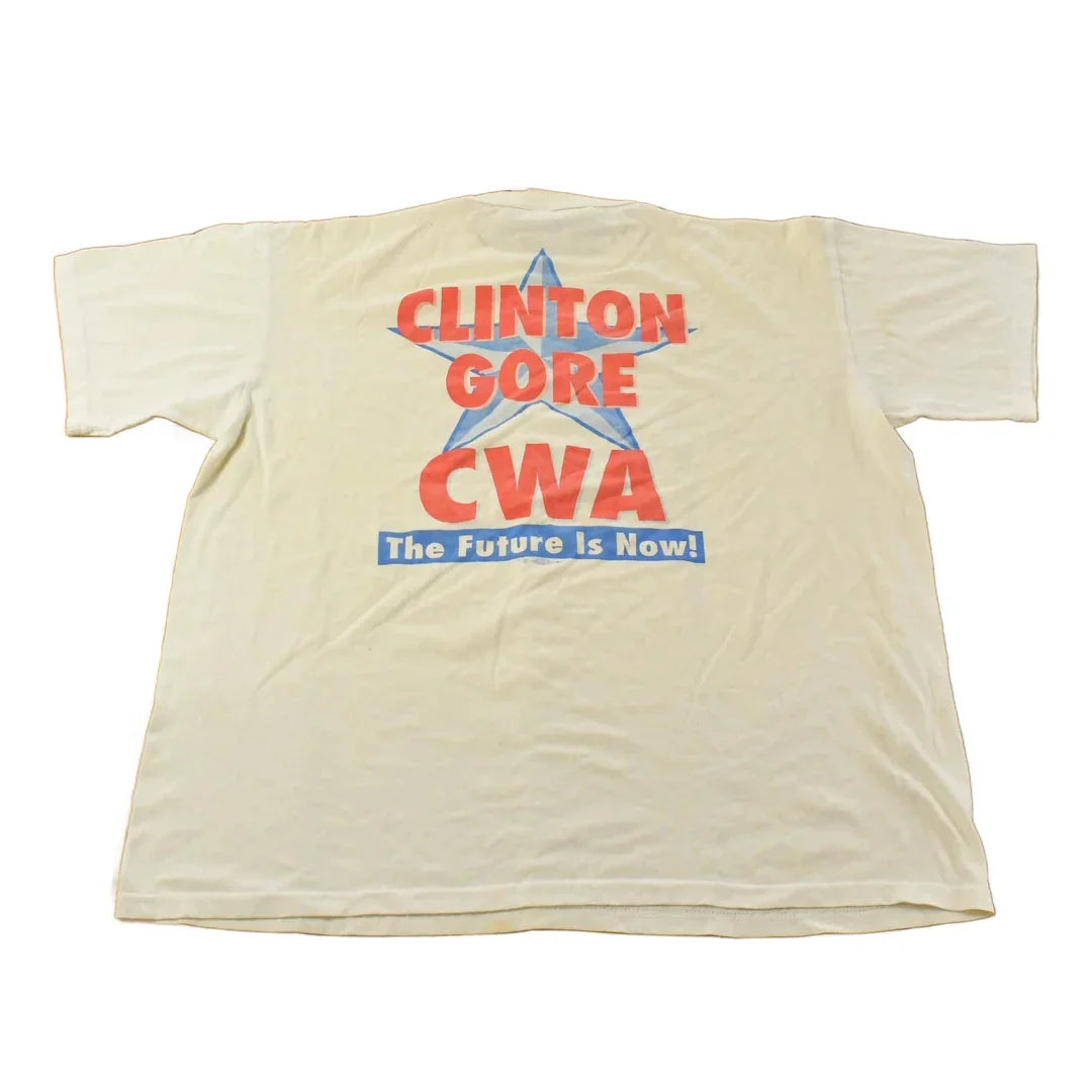 Vintage 1990s Clinton Gore US Presidential Campaign Graphic T Shirt Men's XL / Graphic Tee / Single Stitch / Bill Clinton from propervintagecanada