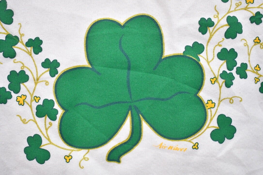 Vintage 1990s Clover Theme Crewneck Sweatshirt Men's Small from propervintagecanada