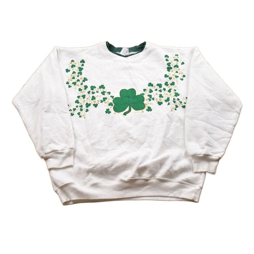 Vintage 1990s Clover Theme Crewneck Sweatshirt Men's Small from propervintagecanada