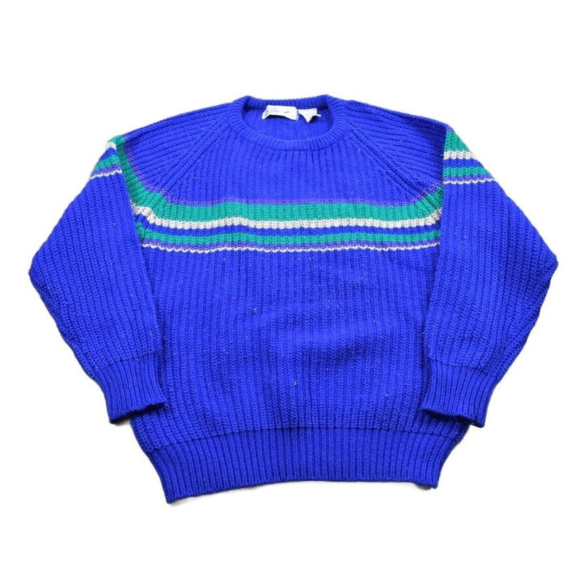 Vintage 1990s Club Europe Knitted Crewneck Sweater Men's Medium from propervintagecanada