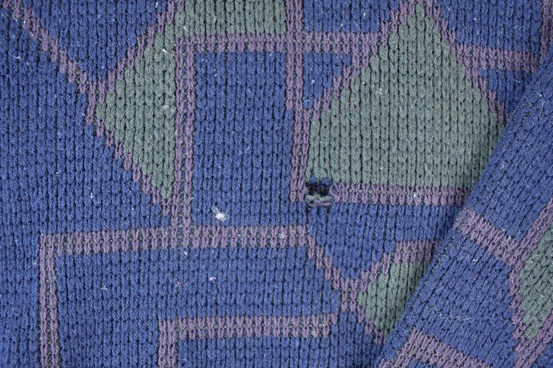 Vintage 1990s Club International Knit Abstract Pattern Crewneck Sweater Made In 90s Crewneck Men's XL from propervintagecanada