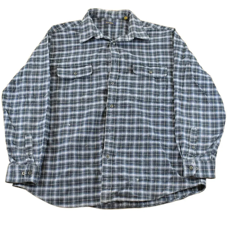 Vintage 1990s Club Room Plaid Flannel Shirt Men's 2XL from propervintagecanada