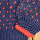 Vintage 1990s Club Sportif Mini Heart Knit Crewneck Sweater Women's Cropped L from propervintagecanada