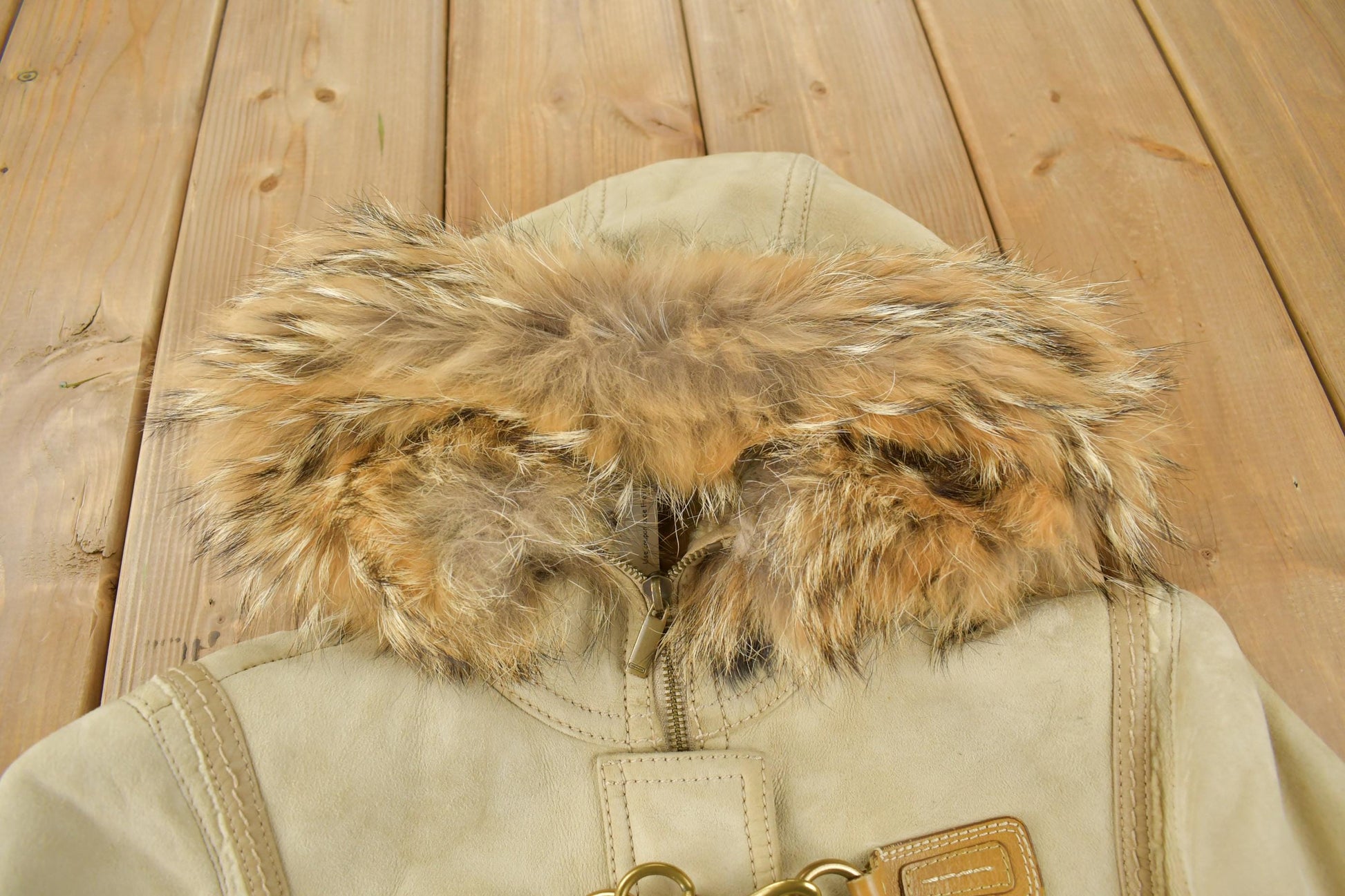 Vintage 1990s Coach Authentic Leather Full Length Shearling Jacket With Fur Hood Size 8 from propervintagecanada