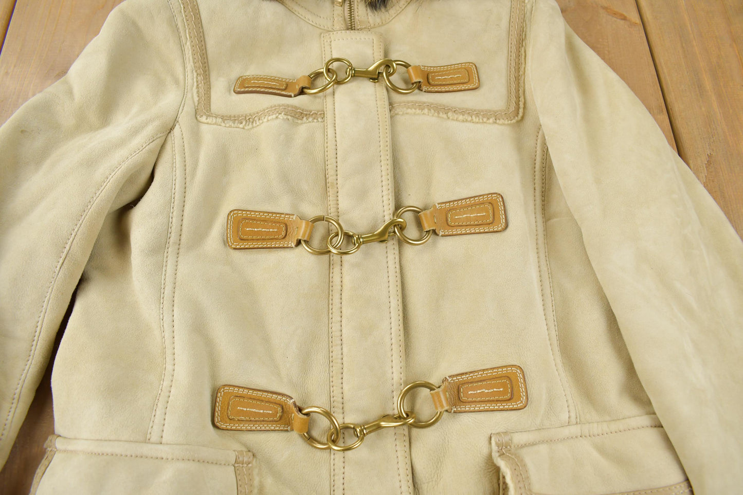 Vintage 1990s Coach Authentic Leather Full Length Shearling Jacket With Fur Hood Size 8 from propervintagecanada