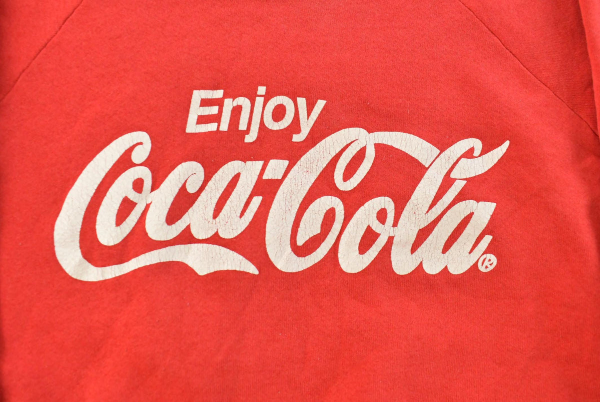 Vintage 1990s Coca Cola Art Graphic Raglan Crewneck Sweatshirt Men's M from propervintagecanada