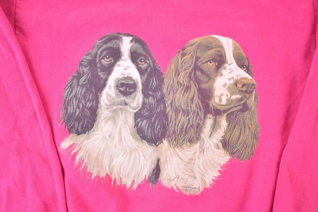 Vintage 1990s Cocker Spaniel Cute Friends Crewneck Sweater Men's Medium from propervintagecanada