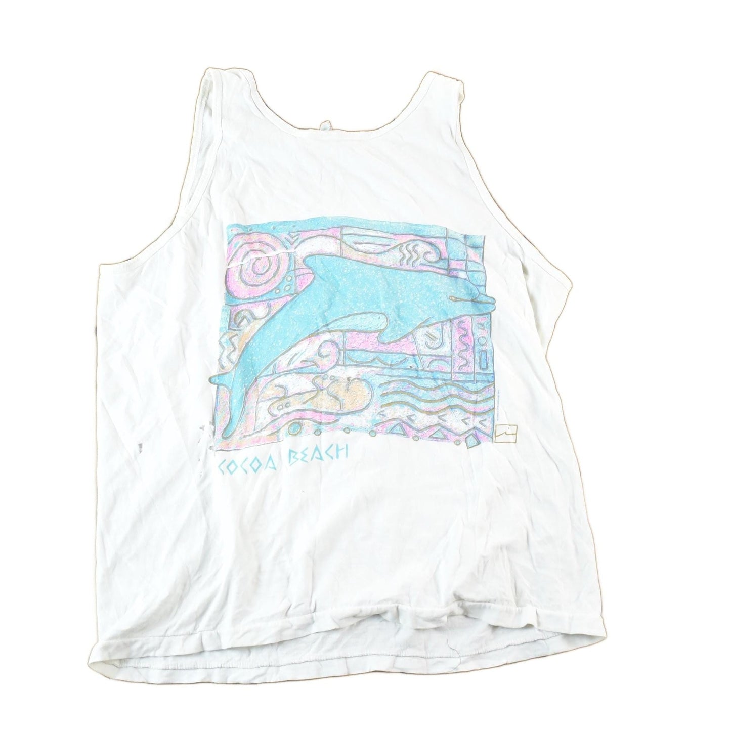 Vintage 1990s Cocoa Beach Dolphins Souvenir Tank Top Mens M from propervintagecanada