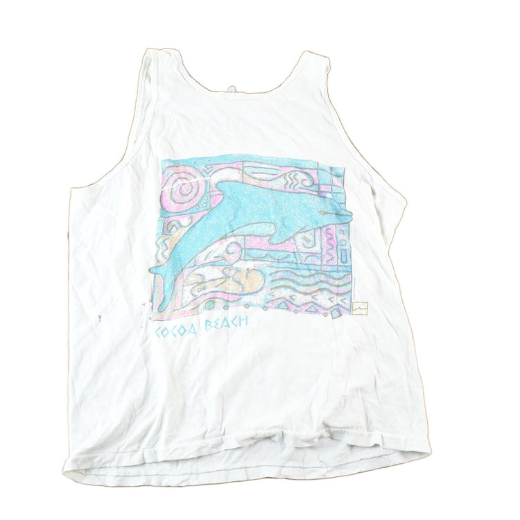 Vintage 1990s Cocoa Beach Dolphins Souvenir Tank Top Mens M from propervintagecanada