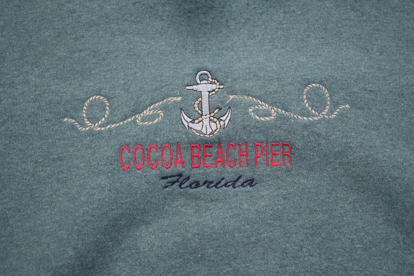 Vintage 1990s Cocoa Beach Pier Florida Souvenir Crewneck Sweatshirt Men's Large from propervintagecanada