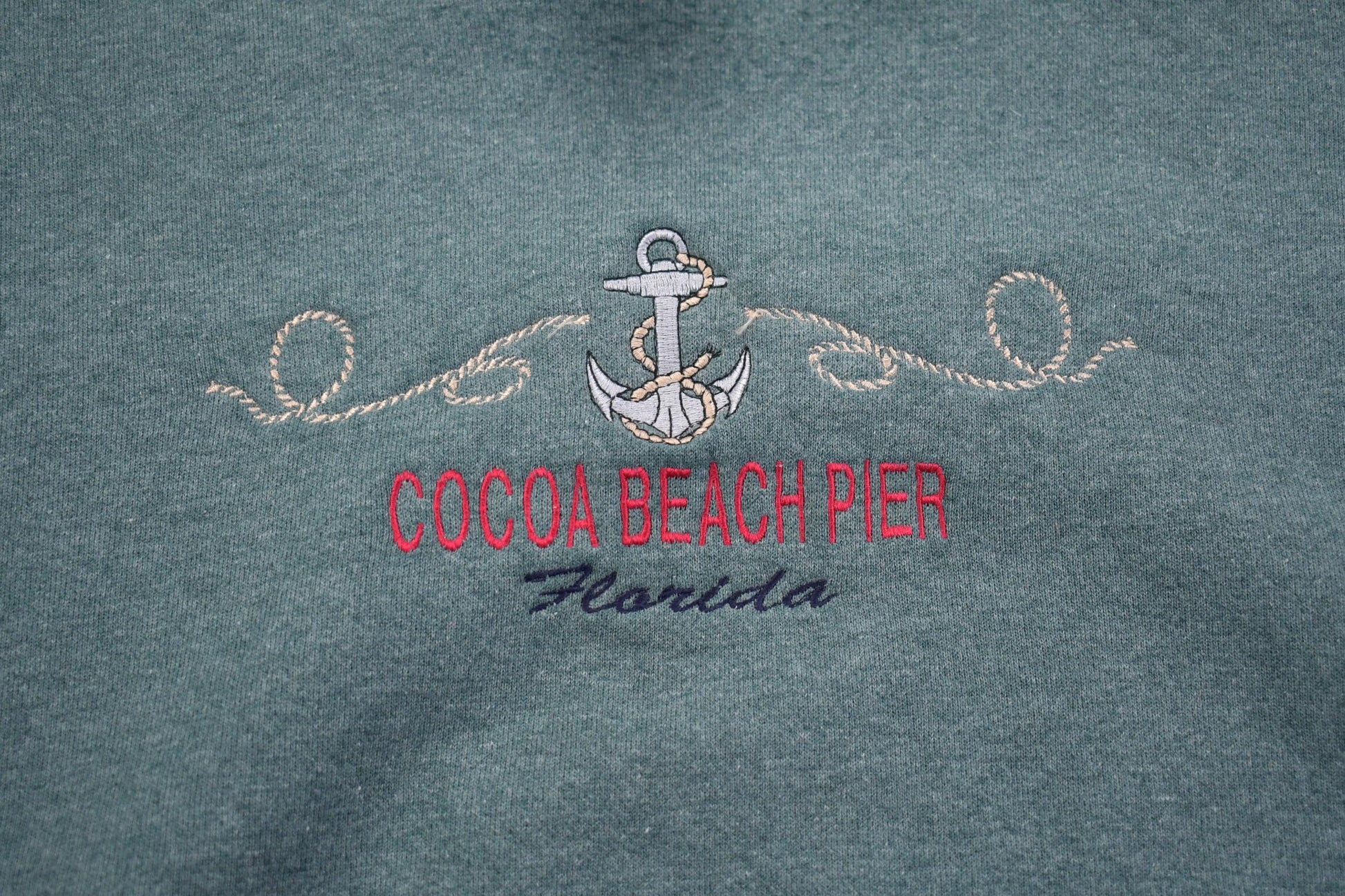 Vintage 1990s Cocoa Beach Pier Florida Souvenir Crewneck Sweatshirt Men's Large from propervintagecanada