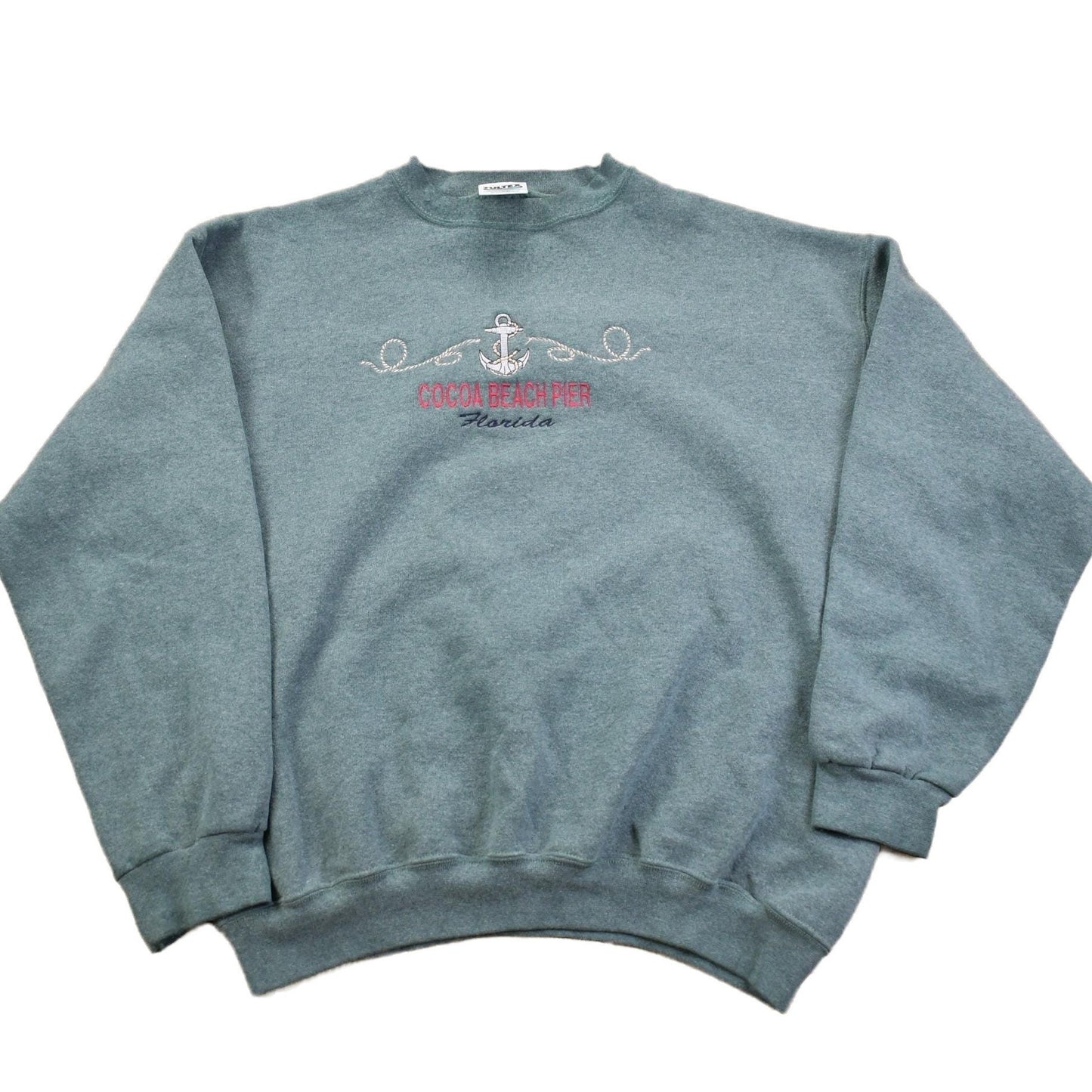 Vintage 1990s Cocoa Beach Pier Florida Souvenir Crewneck Sweatshirt Men's Large from propervintagecanada