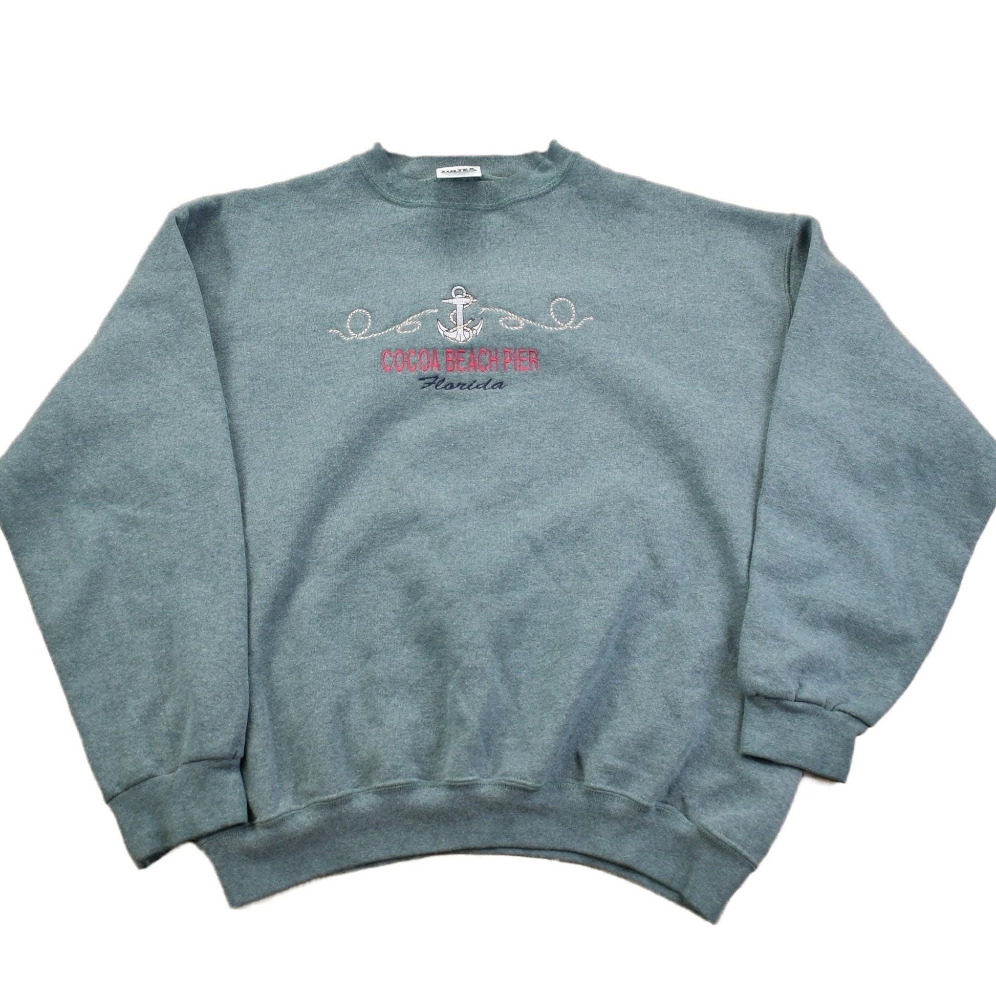 Vintage 1990s Cocoa Beach Pier Florida Souvenir Crewneck Sweatshirt Men's Large from propervintagecanada