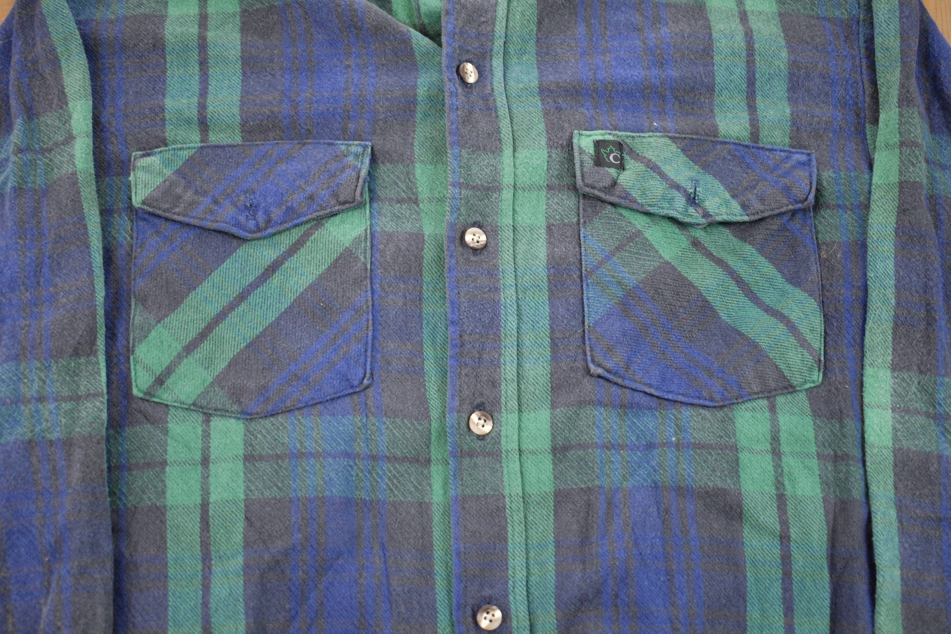 Vintage 1990s Codet Plaid Button Up Board Shirt Men's Medium from propervintagecanada