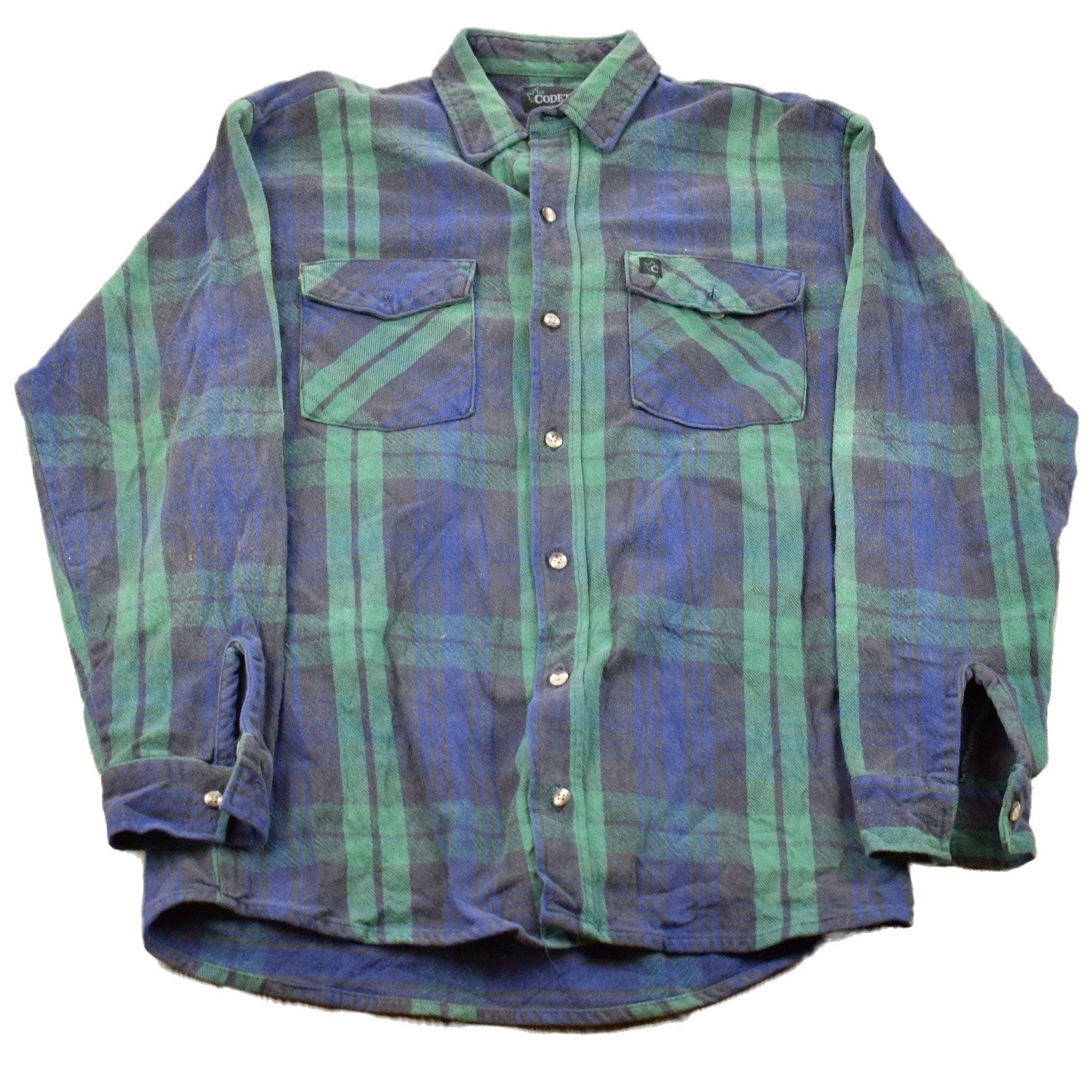 Vintage 1990s Codet Plaid Button Up Board Shirt Men's Medium from propervintagecanada