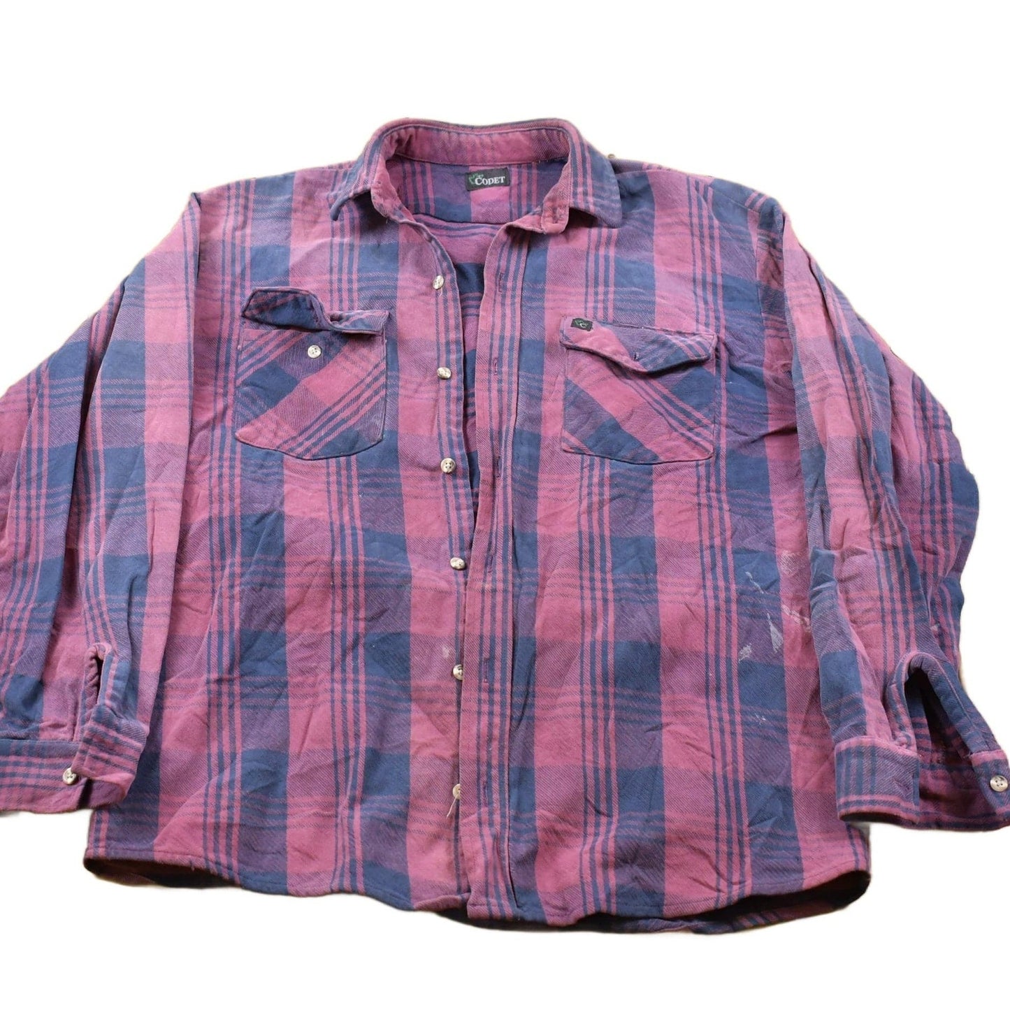 Vintage 1990s Codet Plaid Button Up Shirt Men's XL from propervintagecanada