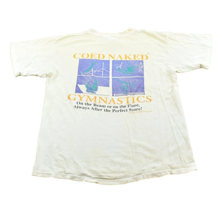 Vintage 1990s Coed Naked Gymnastics T-Shirt Men's L from propervintagecanada