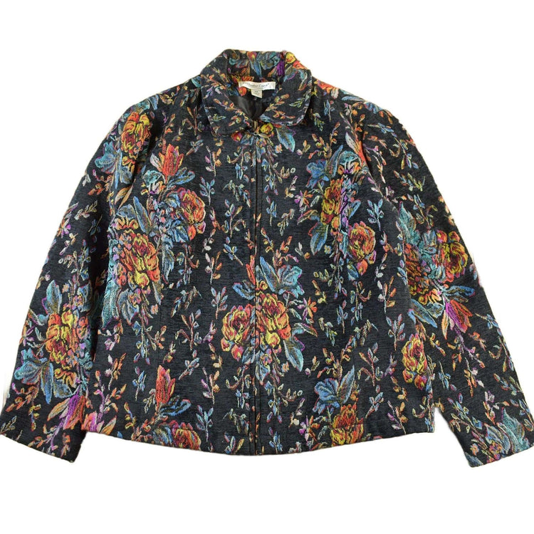 Vintage 1990s Coldwater Creek All Over Print Quilted Blazer Women's M from propervintagecanada