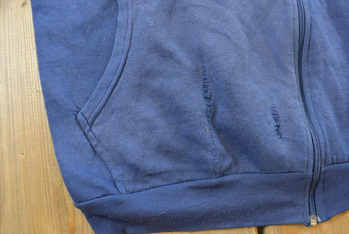Vintage 1990s Coleman Blue Blank Zip Up Thermal Hoodie Mens L from propervintagecanada
