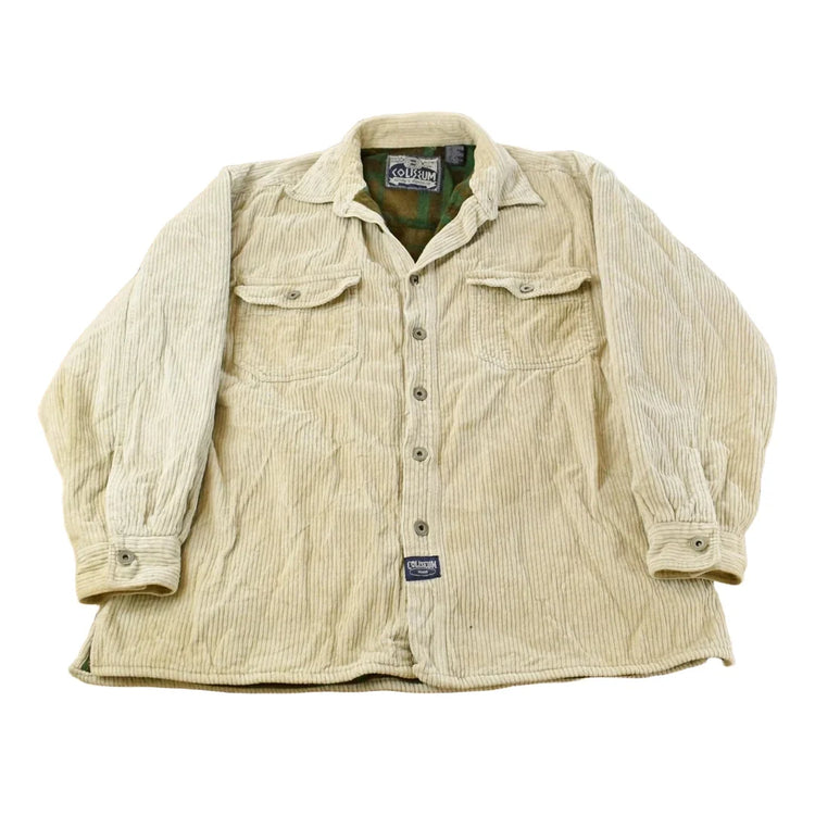 Vintage 1990s Coliseum Corduroy Plaid Lined Button Up Shirt Men's L from propervintagecanada