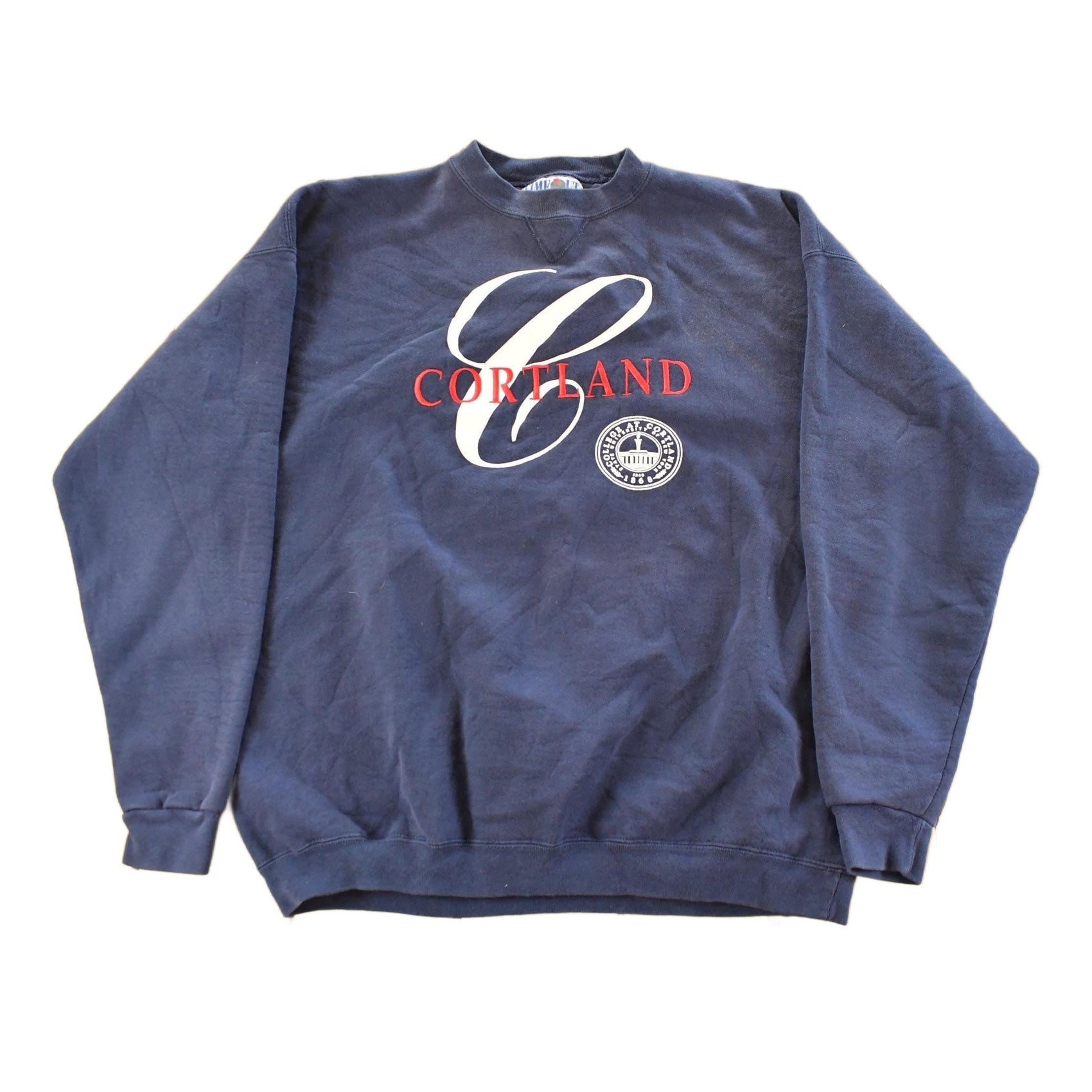 Vintage 1990s College at Cortland Collegiate Crewneck Sweatshirt Men's XL from propervintagecanada