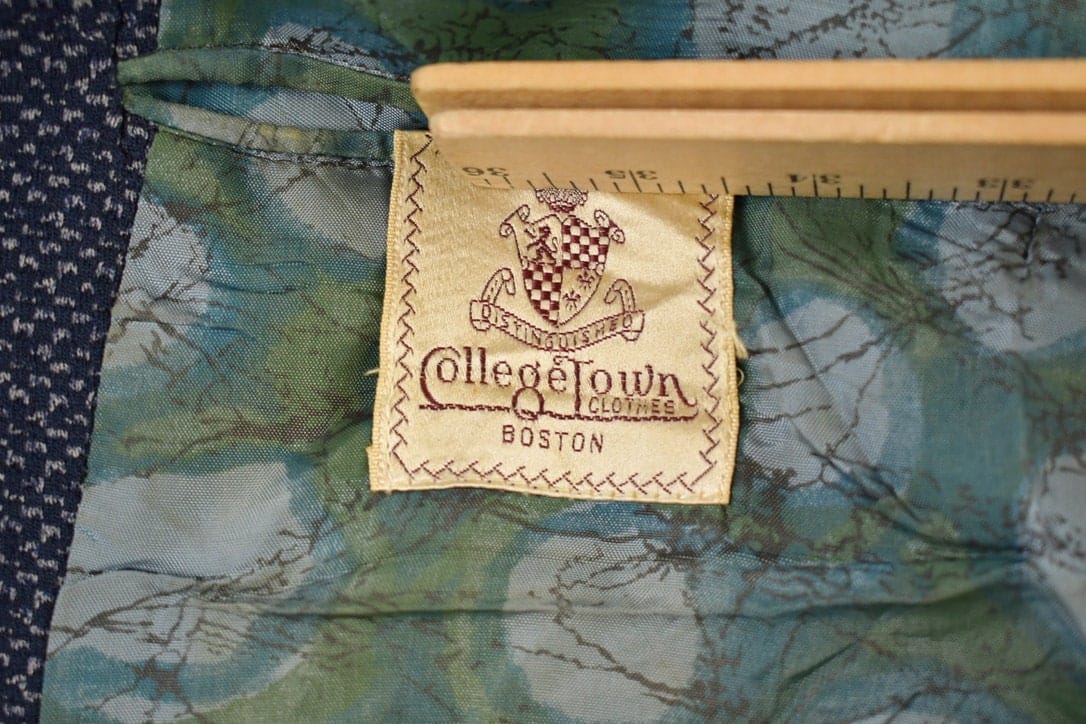 Vintage 1990s College Town Boston Blue Button Up Blazer Jacket Men's Large from propervintagecanada