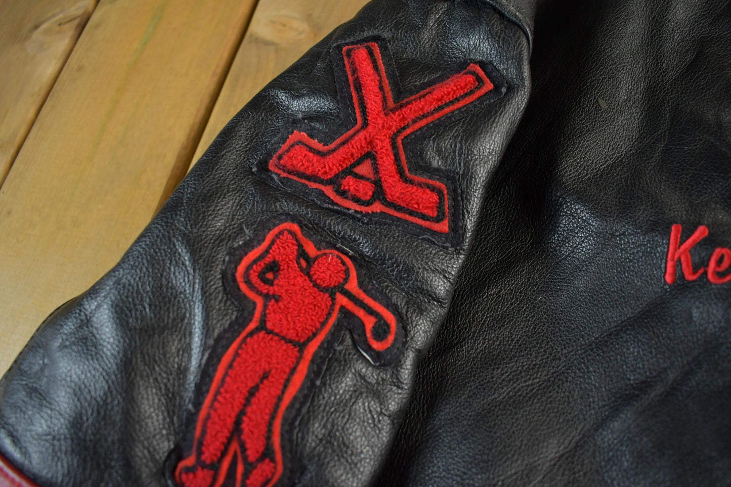 Vintage 1990s Collegiate Leather Varsity Jacket Men's 2XL from propervintagecanada