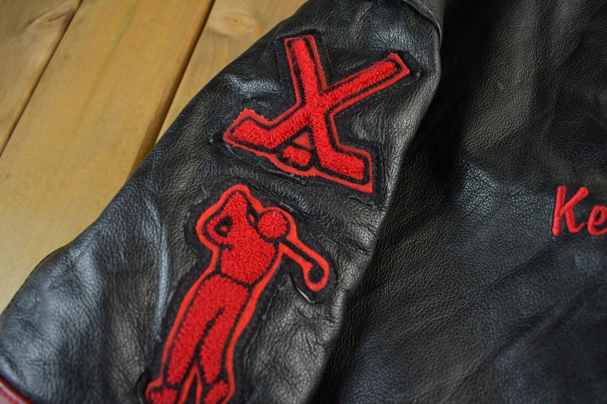Vintage 1990s Collegiate Leather Varsity Jacket Men's 2XL from propervintagecanada