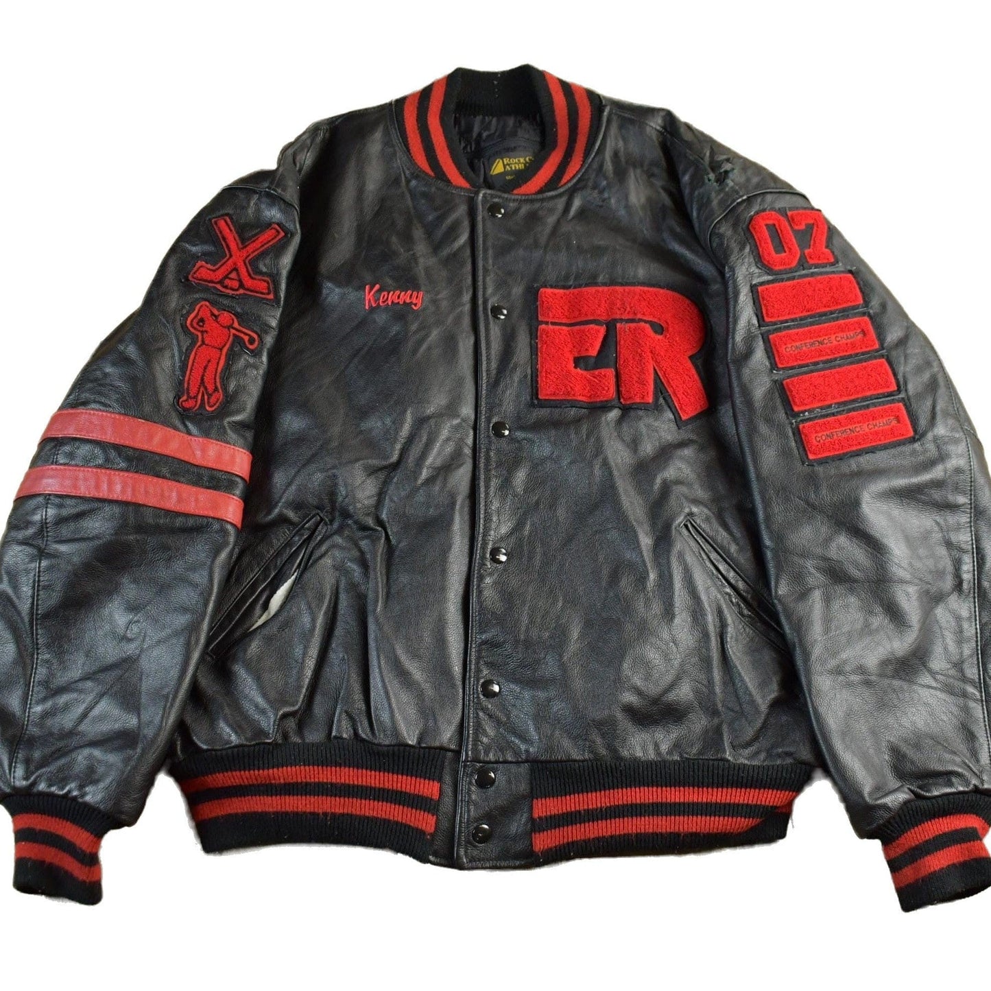 Vintage 1990s Collegiate Leather Varsity Jacket Men's 2XL from propervintagecanada
