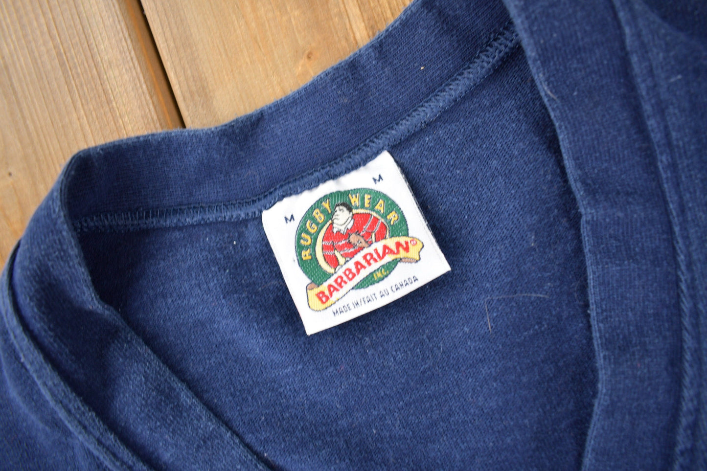 Vintage 1990s Collegiate Style Barbarian Rugby Wear Cardigan Sweatshirt Men's S from propervintagecanada
