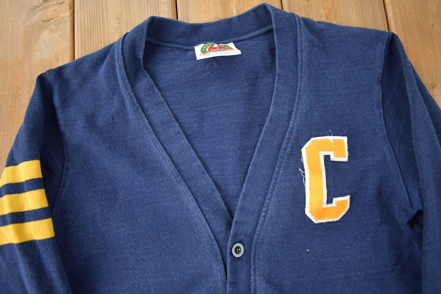 Vintage 1990s Collegiate Style Barbarian Rugby Wear Cardigan Sweatshirt Men's S from propervintagecanada
