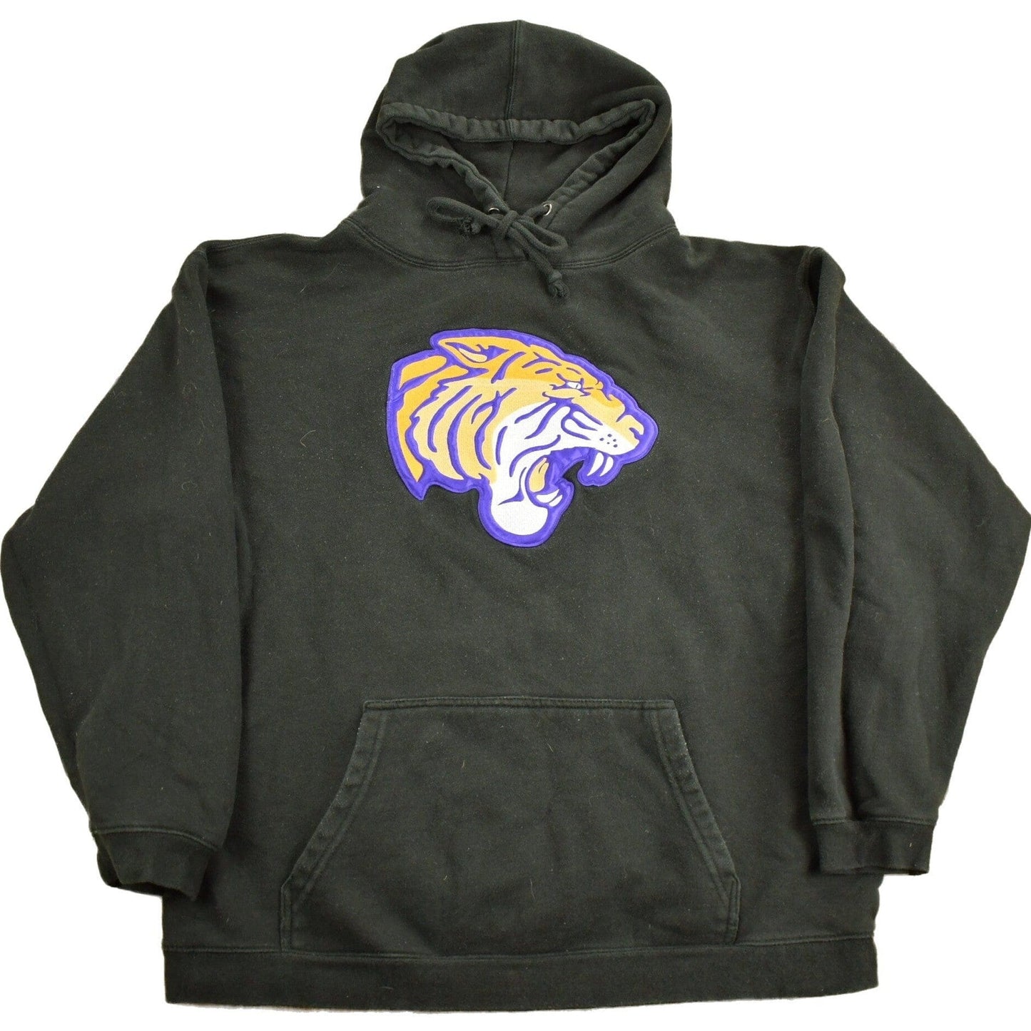Vintage 1990s Collegiate Tigers Black Hoodie Men's Large from propervintagecanada