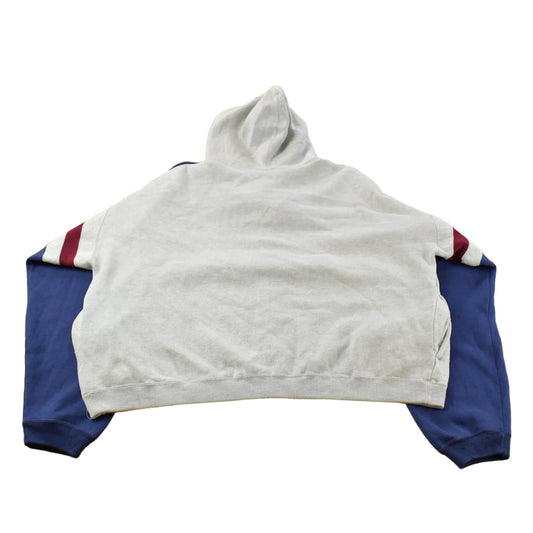 Vintage 1990s Color Block Henley Hoodie Sweatshirt Men's Cropped XL from propervintagecanada