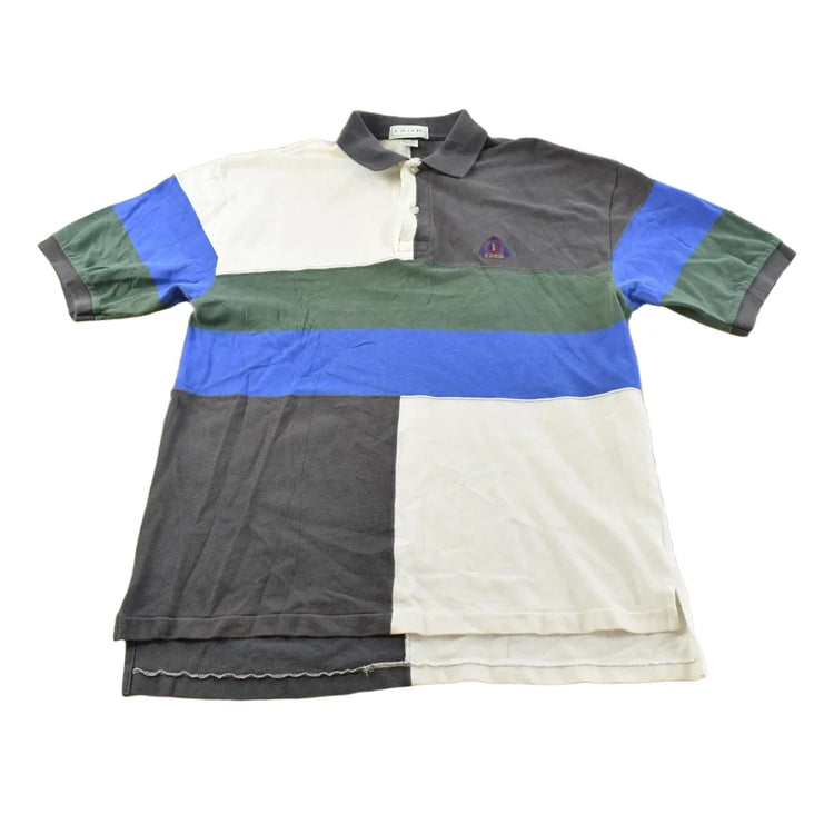 Vintage 1990s Color Block Izod Embroidered Emblem Polo Shirt Men's M from propervintagecanada