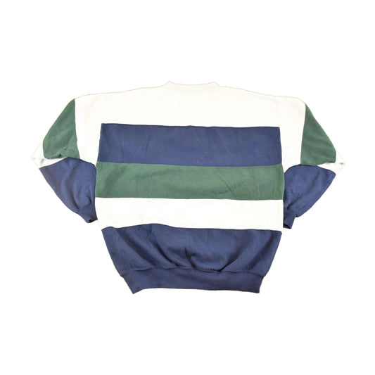 Vintage 1990s Color Block Quarter Button Souvenir Crewneck Sweatshirt Men's XL from propervintagecanada