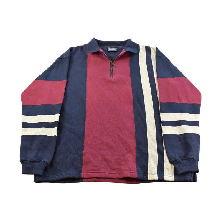 Vintage 1990s Color Blocked Quarter Zip Sweatshirt Men's L from propervintagecanada