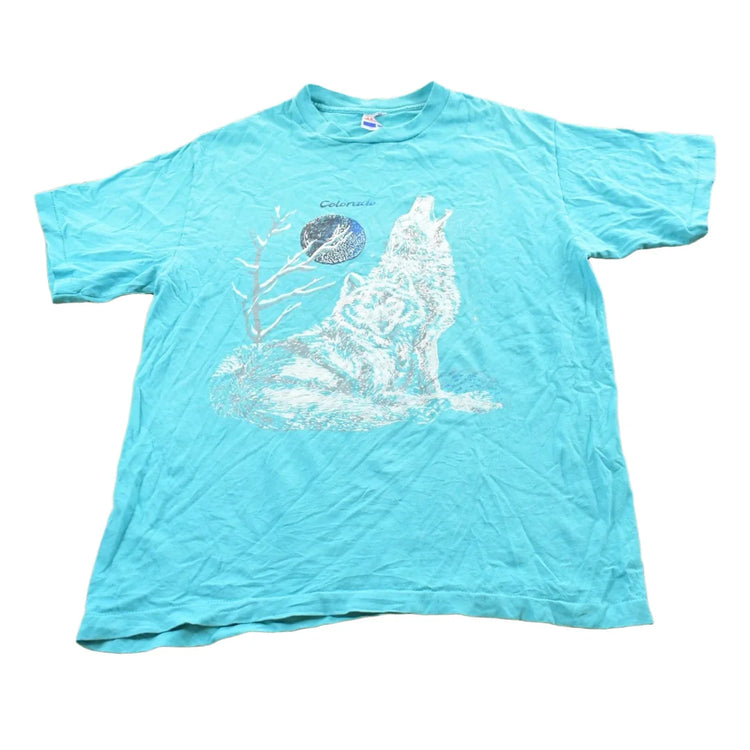 Vintage 1990s Colorado Wolf Moon Souvenir T-Shirt Men's L from propervintagecanada
