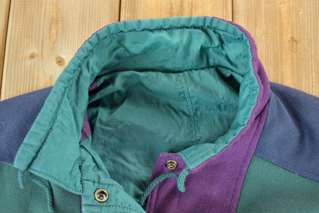 Vintage 1990s Colour Block Fleece Outdoorsman Sweater Jacket Men's XL from propervintagecanada