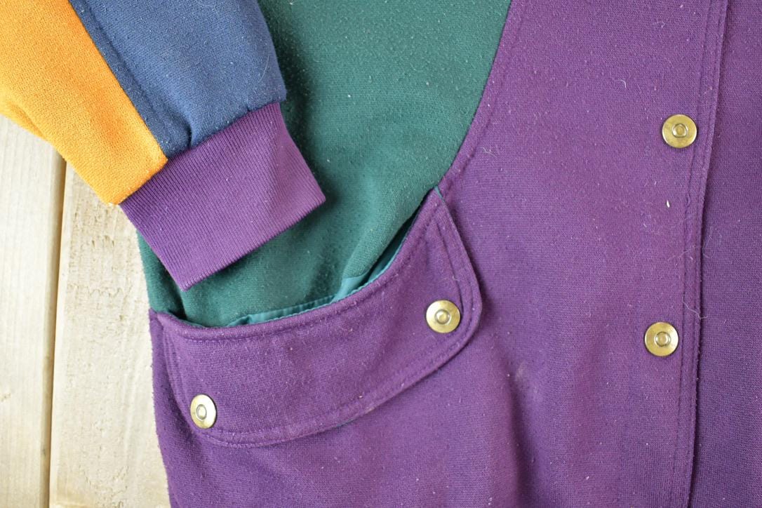 Vintage 1990s Colour Block Fleece Outdoorsman Sweater Jacket Men's XL from propervintagecanada