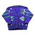 Vintage 1990s Colourful Abstract Knitted Cardigan Sweater Men&