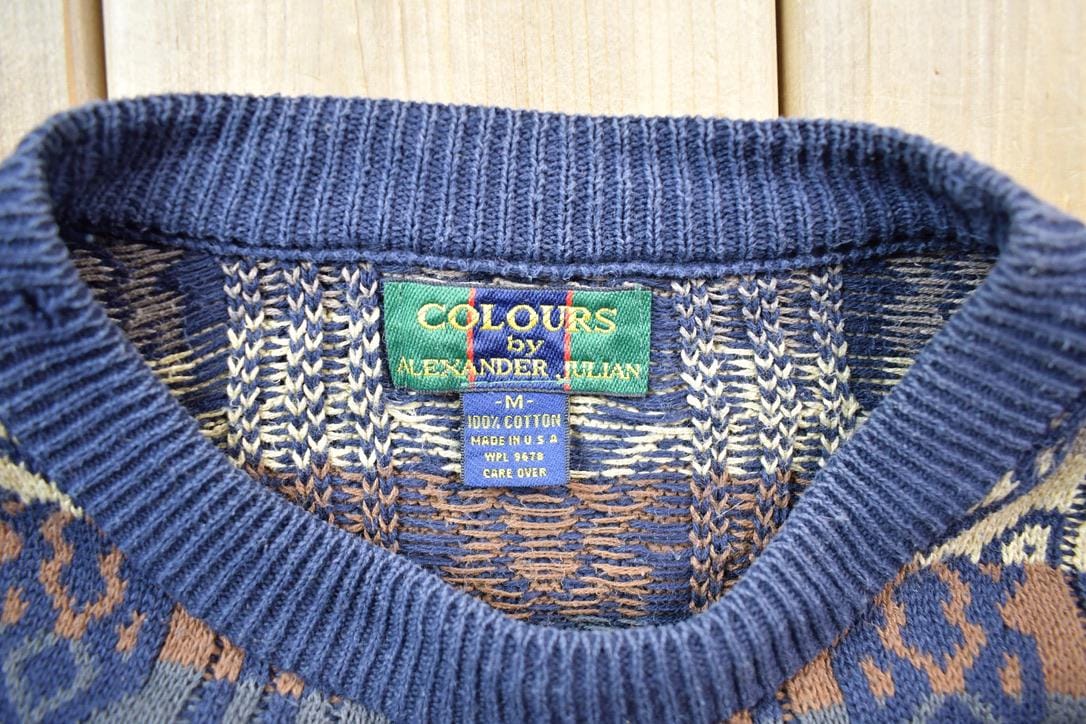 Vintage 1990s Colours By Alexander Julian Knit Crewneck Sweater Men's Medium from propervintagecanada