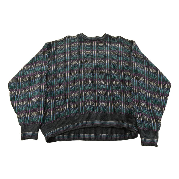 Vintage 1990s Colours By Alexander Julian Knit Crewneck Sweater Men's XL from propervintagecanada