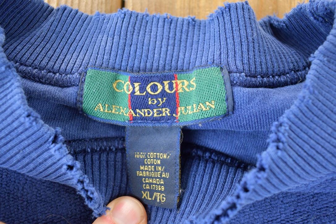 Vintage 1990s Colours By Alexander Julian Souvenir Crewneck Sweatshirt Made In USA Men's XL from propervintagecanada